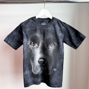 Vtg 2011 The Mountain Black Lab Big Face Shirt Vincent Hie Tie Dye Youth (L)